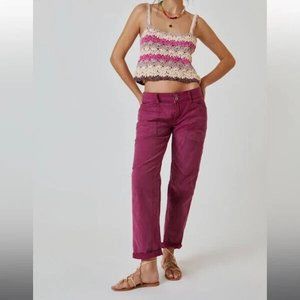 Anthropologie Fuchsia Straight Leg Pants